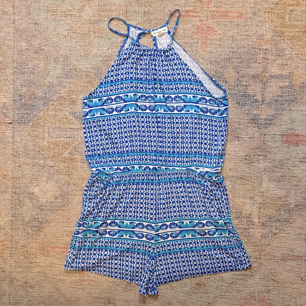 Tucker + Tate Girls Open Back Patterned Romper